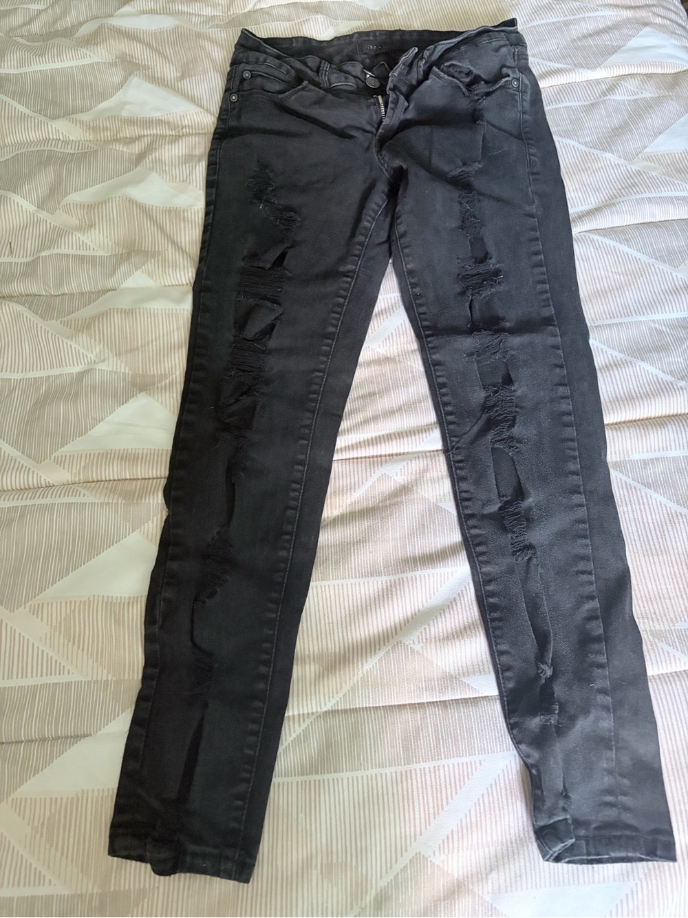 Almost Famous Black Distressed Skinny Jeans